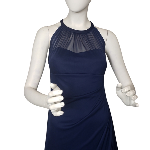 David's Bridal Illusion Sleeveless Long Gown Dress 4 - Picture 2 of 13